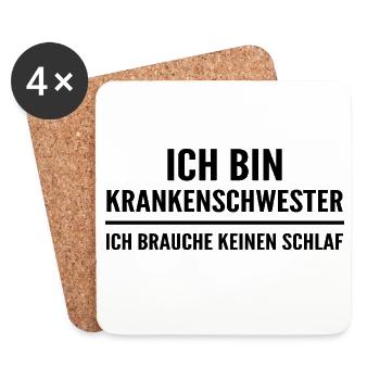 I'm a nurse, I don't need sleep - Coasters (set of 4) - white - Front