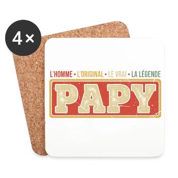 Vintage Grandpa Grandfather Original Grandpa - Coasters (set of 4) - white - Front