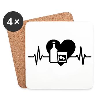 Rum Heart Aperitif Cocktail - Coasters (set of 4) - white - Front