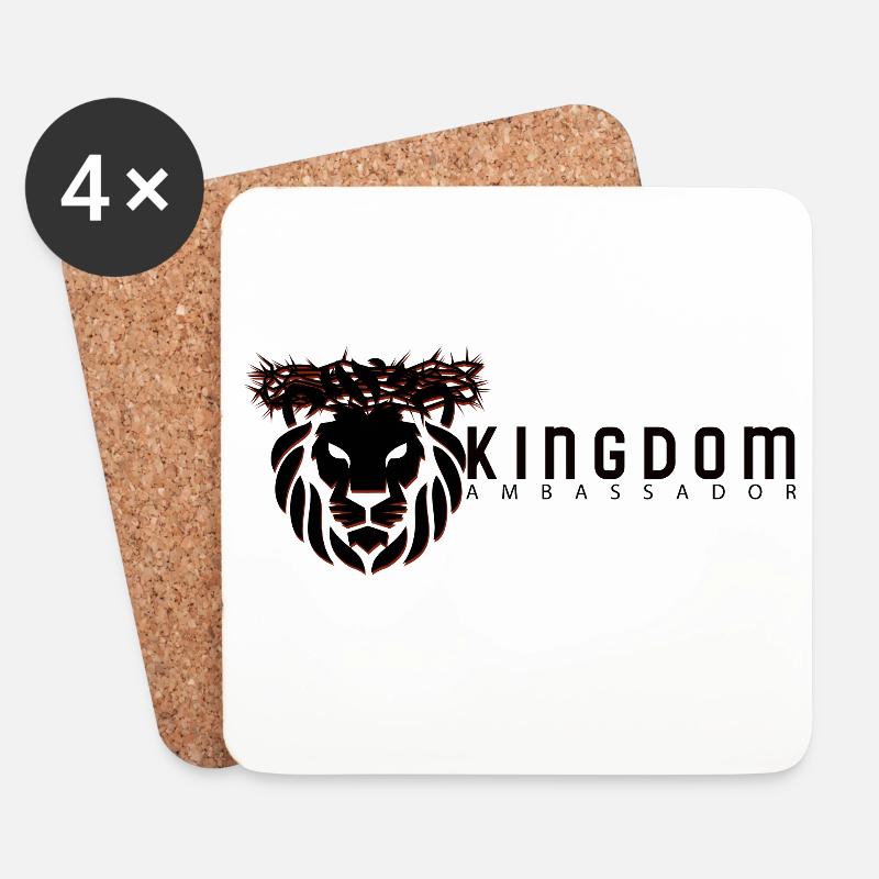 Königreich Löwe Logo - Untersetzer (4er-Set) - Weiß