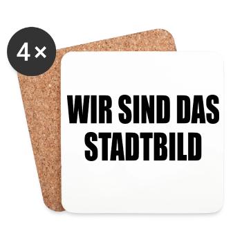 wir sind das stadtbild - Untersetzer (4er-Set) - Weiß - Vorne