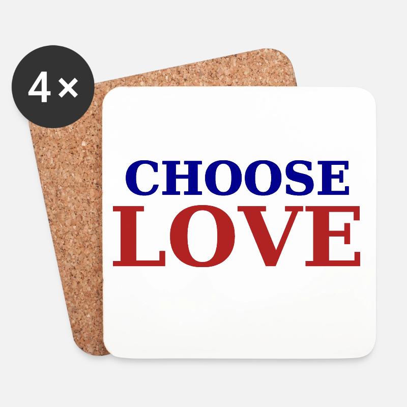 CHOOSE_LOVE - Untersetzer (4er-Set) - Weiß