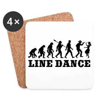 Vintage Evolution - Line Dance - Geschenk - Untersetzer (4er-Set) - Weiß - Vorne