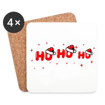 Lettrage Ho Ho Ho Santa - Dessous de verre (lot de 4) - blanc - Devant