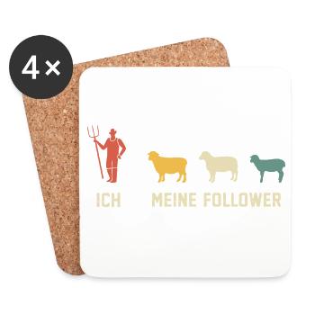 Me and My Followers Sheep - Coasters (set of 4) - white - Front