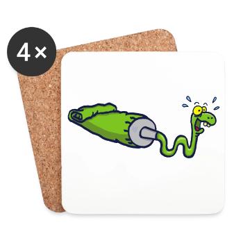 Snake painter - Coasters (set of 4) - white - Front
