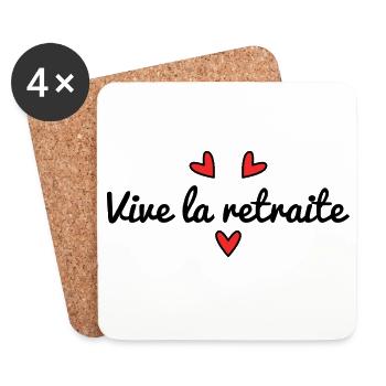 RETRAITE. RETRAITE. RETRAITEE. RETRAITE - Dessous de verre (lot de 4) - blanc - Devant