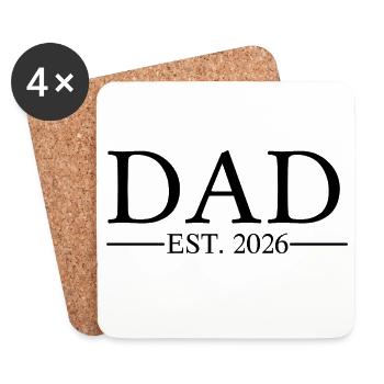 DAD est 2026 Papa  - Untersetzer (4er-Set) - Weiß - Vorne