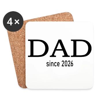 Dad since 2026 - Coasters (set of 4) - white - Front