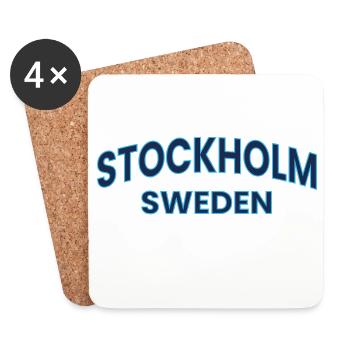 Stockholm Sweden Neon Outline - Coasters (set of 4) - white - Front