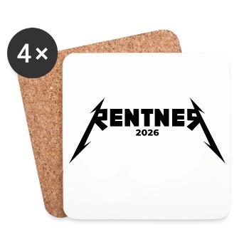 Metal Rentner 2026 Ready to Rock - Rente - Coasters (set of 4) - white - Front