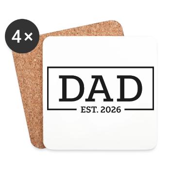 Dad Est. 2026 Shirt – New Dad Gift - Coasters (set of 4) - white - Front