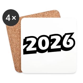 2026 year - Coasters (set of 4) - white - Front