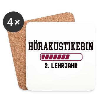 Apprenticeship as a hearing aid acoustician, 2nd year of training, hearing aid acoustician - Coasters (set of 4) - white - Front