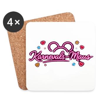 KarnevalsMaus Fastnacht Fasching Outfit Niedlich - Untersetzer (4er-Set) - Weiß - Vorne