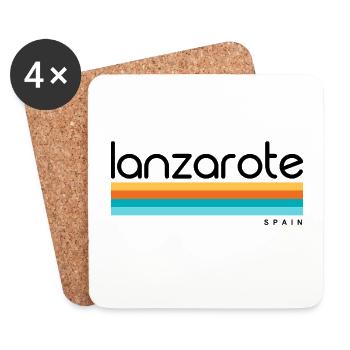 Lanzarote - Espagne - Espagne - Espagne - Îles Canaries - Dessous de verre (lot de 4) - blanc - Devant