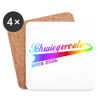 Schwiegervater 2026, bester Schwiegervati ever - Untersetzer (4er-Set) - Weiß - Vorne