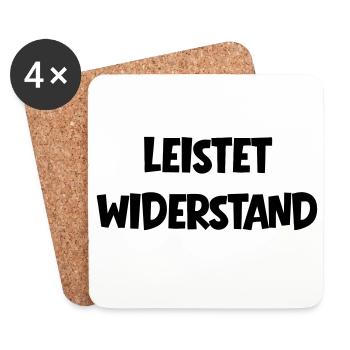 Leistet_wiederstand - Coasters (set of 4) - white - Front