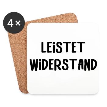 Leistet_wiederstand - Coasters (set of 4) - white - Front