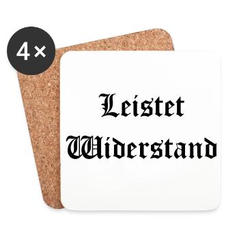 Leistet_wiederstand - Coasters (set of 4) - white - Front