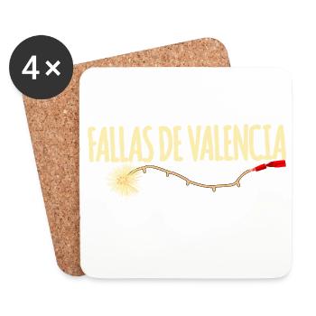Fallas de Valencia Traca - Dessous de verre (lot de 4) - blanc - Devant