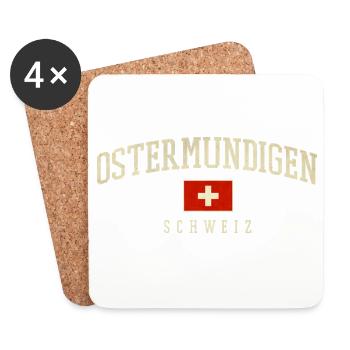 Ostermundigen Drapeau suisse vintage - Dessous de verre (lot de 4) - blanc - Devant