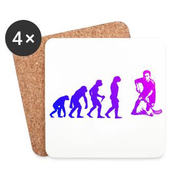 Attention floorball fans, simple statement - Coasters (set of 4) - white - Front