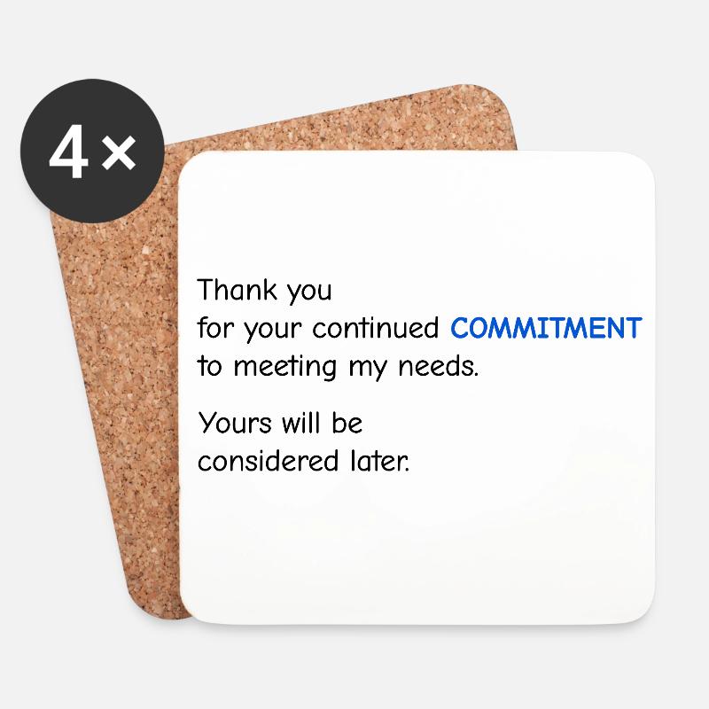 Baby Performance Review - Commitment - Coasters (set of 4) - white