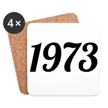1973 Vintage 1973 Anniversaire Rétro 1973 Cadeau - Dessous de verre (lot de 4) - blanc - Devant