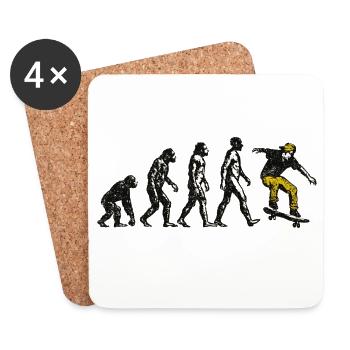 Evolution Skateboarder – Grunge Skate Design - Untersetzer (4er-Set) - Weiß - Vorne