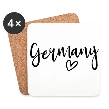 Germany – heart of women, love for Germany - Coasters (set of 4) - white - Front