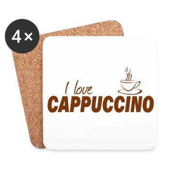 I LOVE CAPPUCCINO - Untersetzer (4er-Set) - Weiß - Vorne