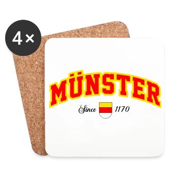 Münster City Lettering Banner - Coasters (set of 4) - white - Front
