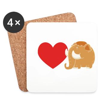 Mammut - Untersetzer (4er-Set) - Weiß - Vorne