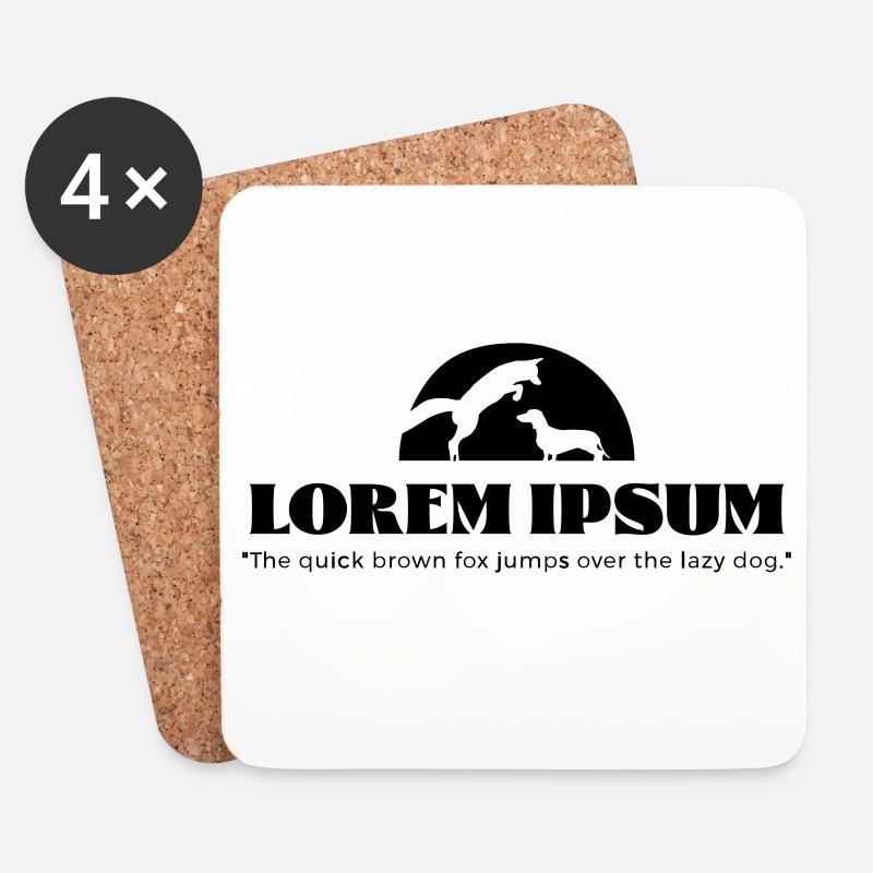 LoremIpsum – the quick brown fox ... - Coasters (set of 4) - white