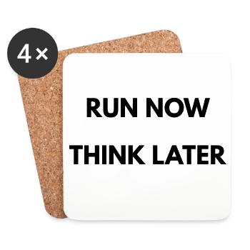 Running Motivation Run Now Think Later - Dessous de verre (lot de 4) - blanc - Devant