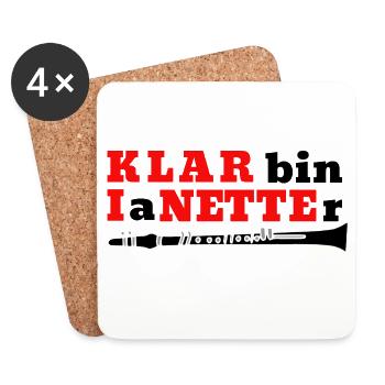 Klarinette - Klar bin I a Netter - Klarinettist - Untersetzer (4er-Set) - Weiß - Vorne