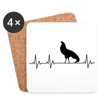 Cubalaya - Fans de poulets - - Coq - Poussins - Dessous de verre (lot de 4) - blanc - Devant