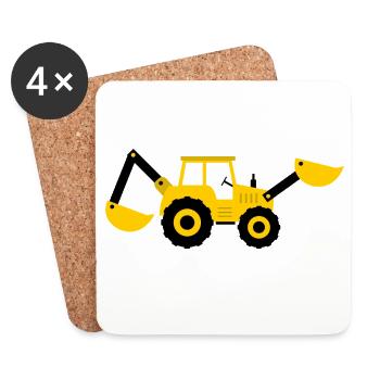 Bagger - Untersetzer (4er-Set) - Weiß - Vorne
