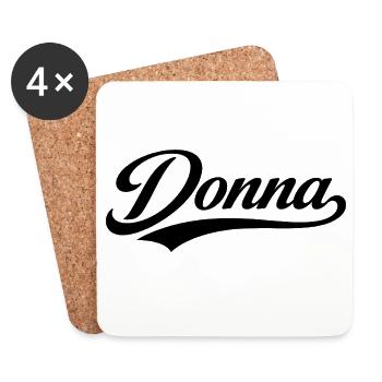 Donna name first last family gifts  - Coasters (set of 4) - white - Front