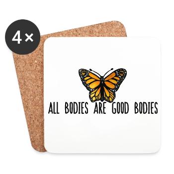 Monarch Butterfly Embrace - All Bodies - Coasters (set of 4) - white - Front