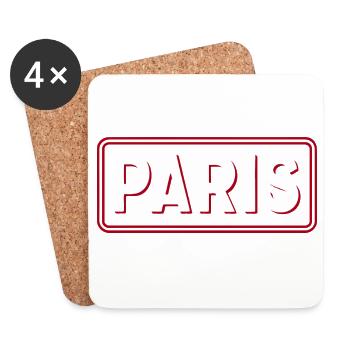 PARIS Retro 3D White and Red Typography - Coasters (set of 4) - white - Front