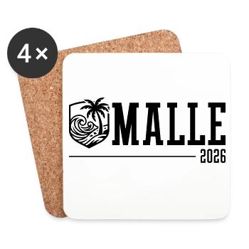 Malle 2026 Palm Trees Beach Mallorca - Coasters (set of 4) - white - Front