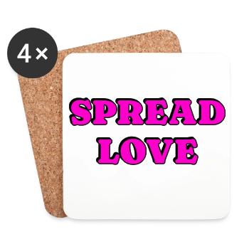 Spread Love Fette Typografie - Untersetzer (4er-Set) - Weiß - Vorne