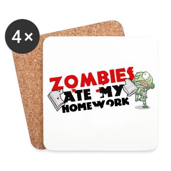 Zombies Ate My Homework – Hausaufgaben Horror - Coasters (set of 4) - white - Front