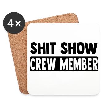 Crew Member Lettering - Coasters (set of 4) - white - Front