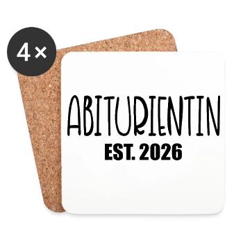 Abiturientin 2026 Abi - Untersetzer (4er-Set) - Weiß - Vorne