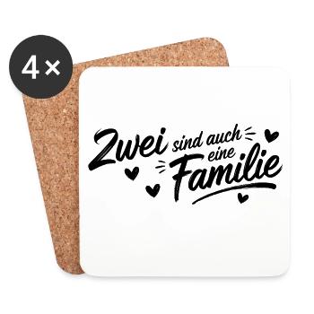Zwei sind auch eine Familie - Untersetzer (4er-Set) - Weiß - Vorne
