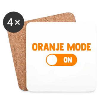 Oranje Mode ON - Nederland Niederlande Netherlands - Untersetzer (4er-Set) - Weiß - Vorne