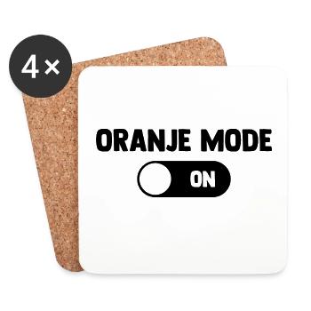 Oranje Mode ON - Nederland Niederlande Netherlands - Untersetzer (4er-Set) - Weiß - Vorne